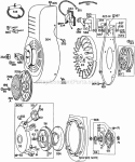 Blower HsgRewind Assemblies Diagram and Parts List for 233432-0326-99  Briggs and Stratton Engine